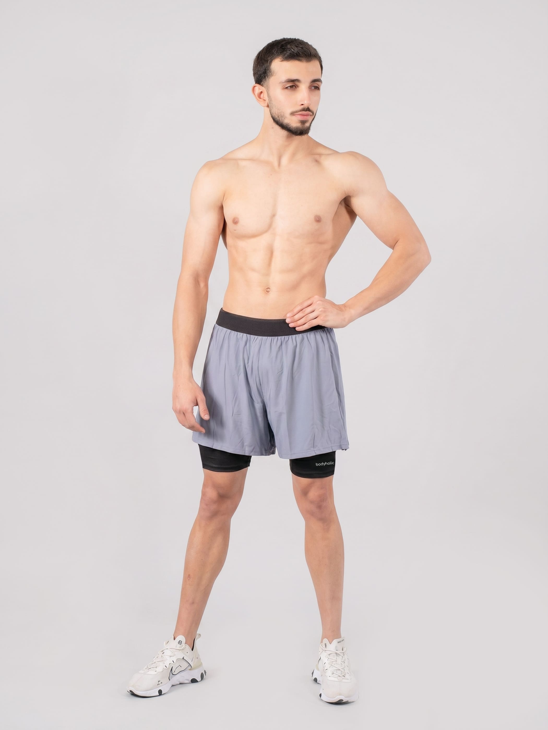 Men's Running and Biking Shorts - אפור
